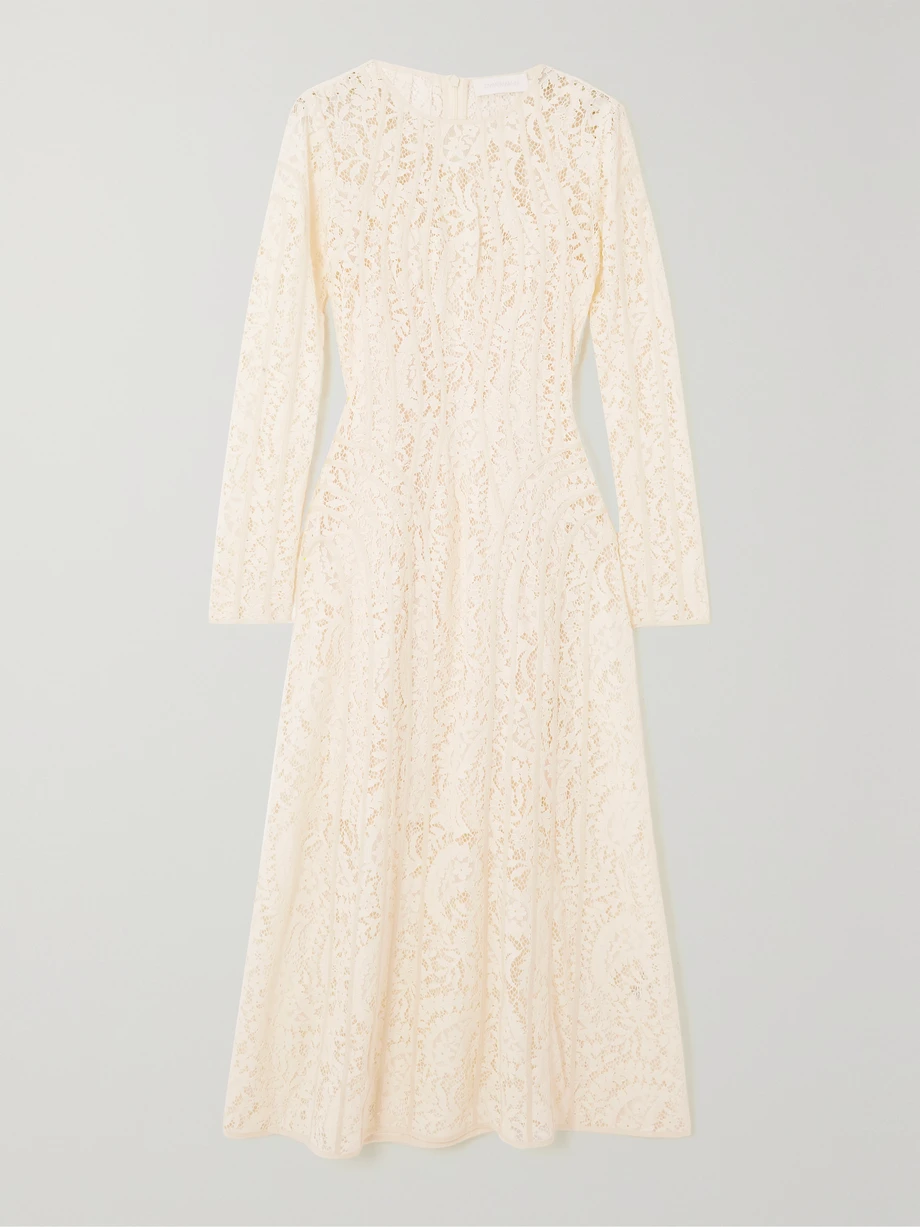 Devi cotton-blend guipure lace midi dress