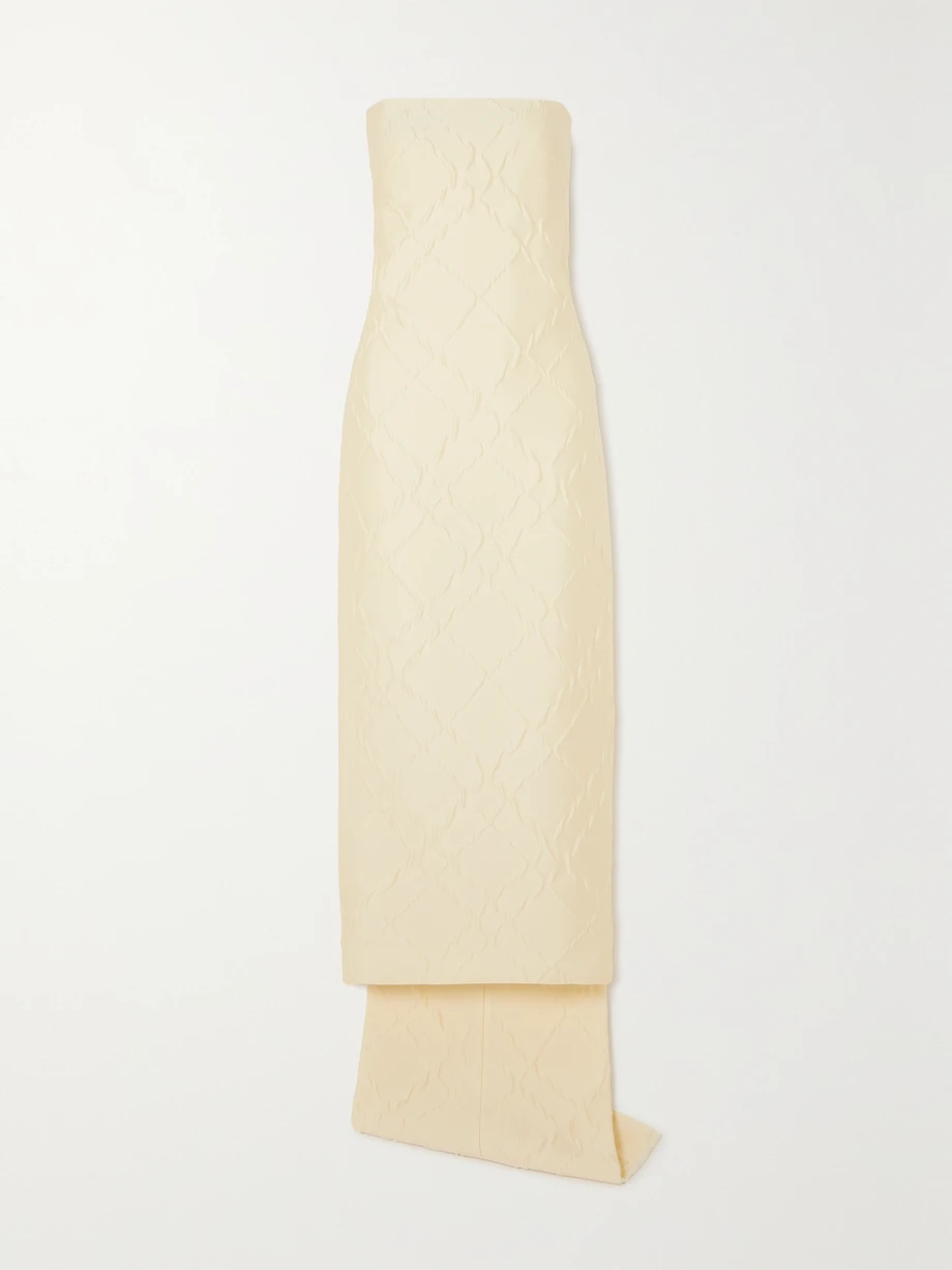 Hattie strapless jacquard gown