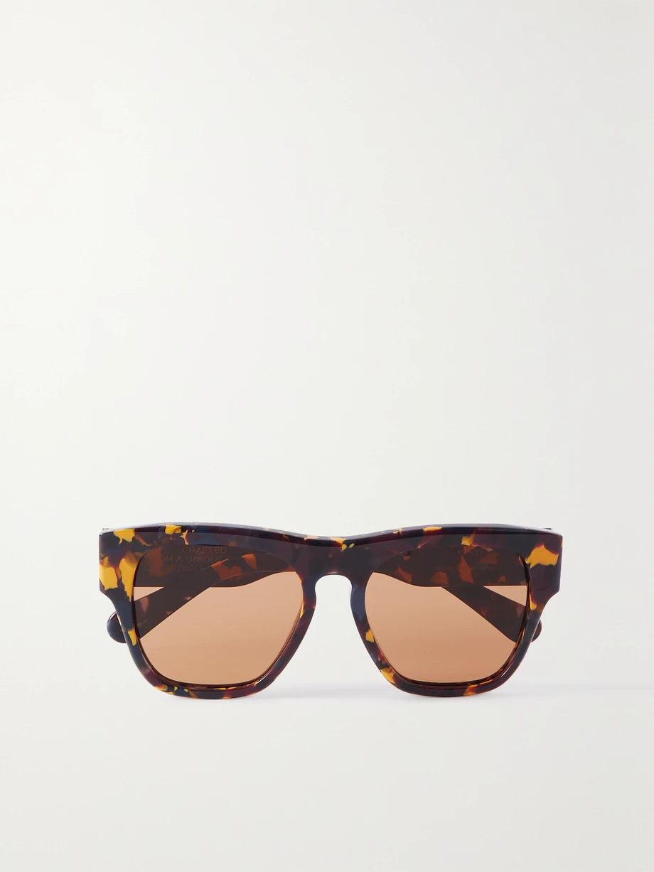 + NET SUSTAIN Gayia oversized square-frame tortoiseshell recycled-acetate sunglasses