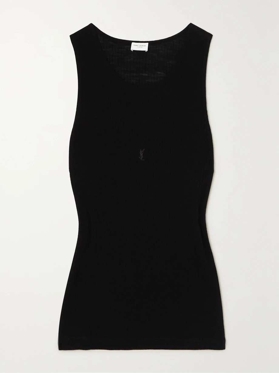 Cassandre embroidered ribbed wool tank