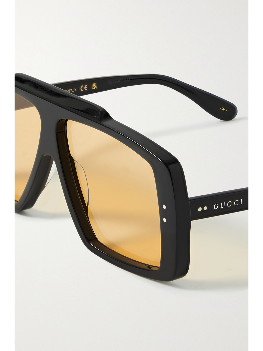 Oversized aviator-style acetate sunglasses