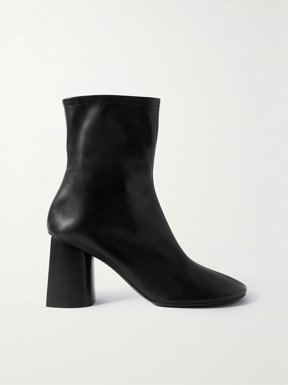 Glove leather ankle boots