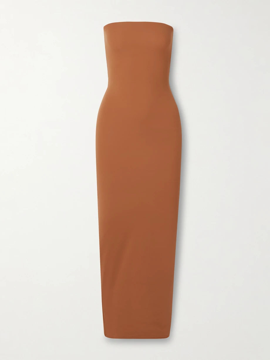 Fits Everybody strapless stretch-jersey midi dress - Bronze