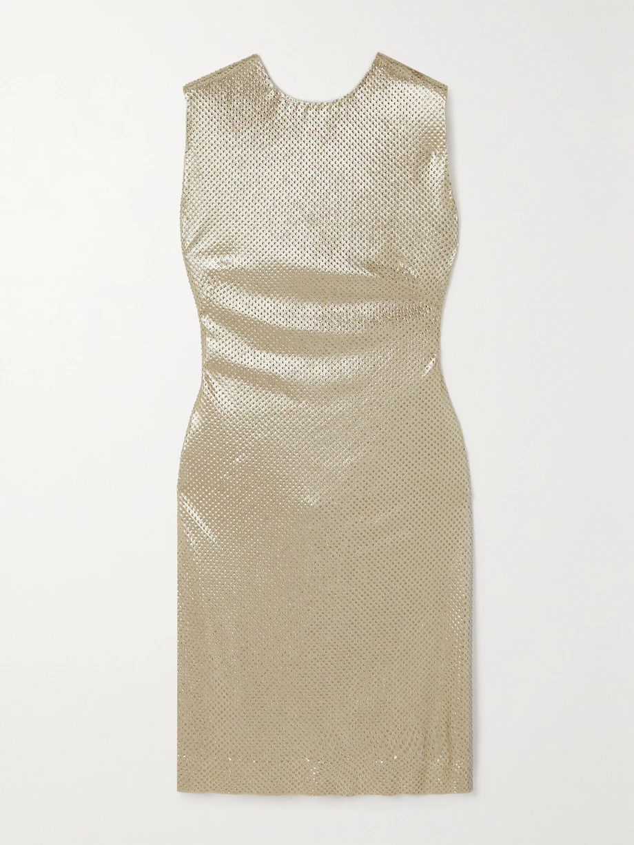 Donelle crystal-embellished metallic jersey dress