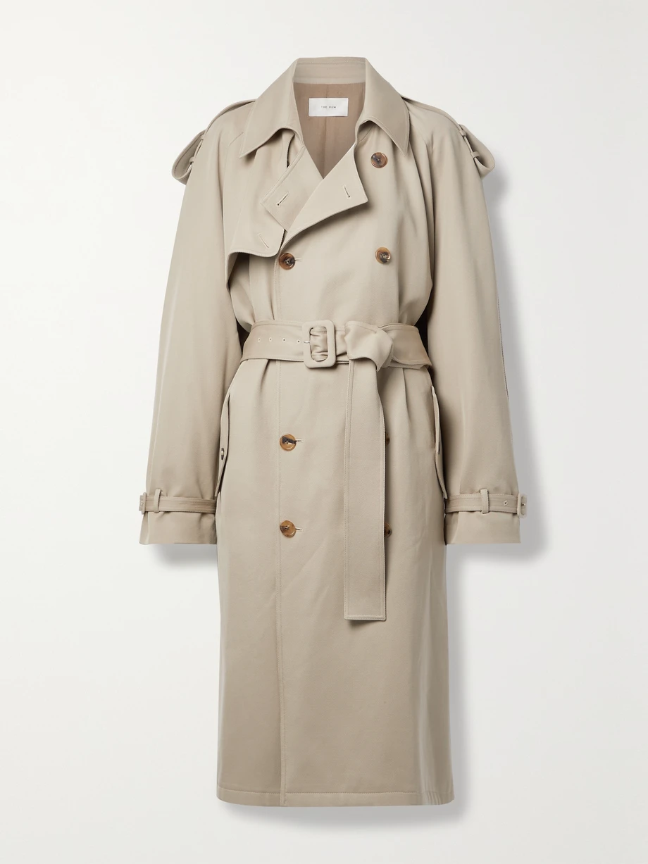 June belted cotton-gabardine trench coat