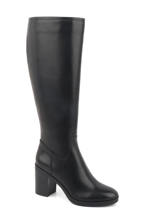 veronica womens leather block heel knee-high boots