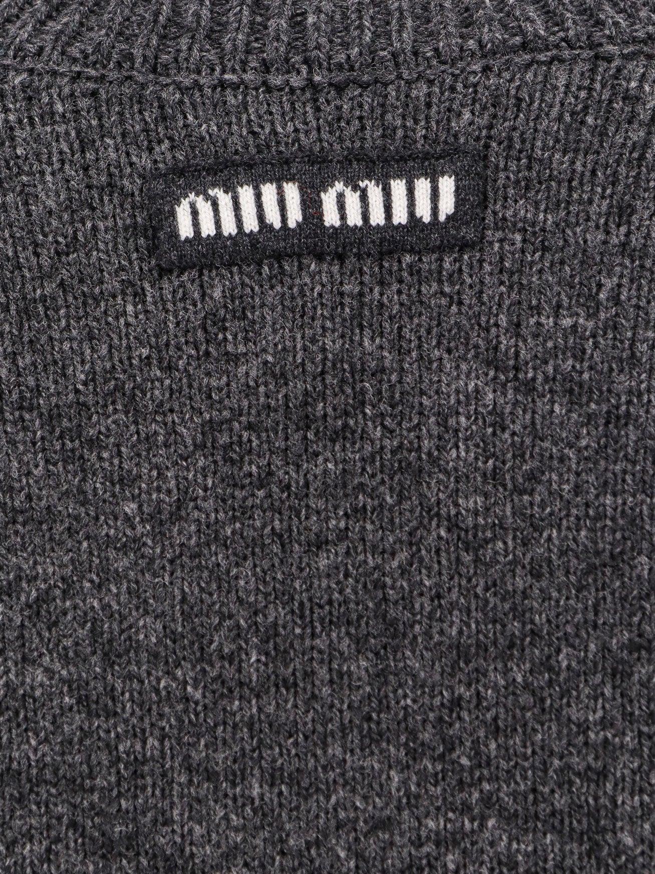 Miu Miu Woman Miu Miu Woman Grey Knitwear