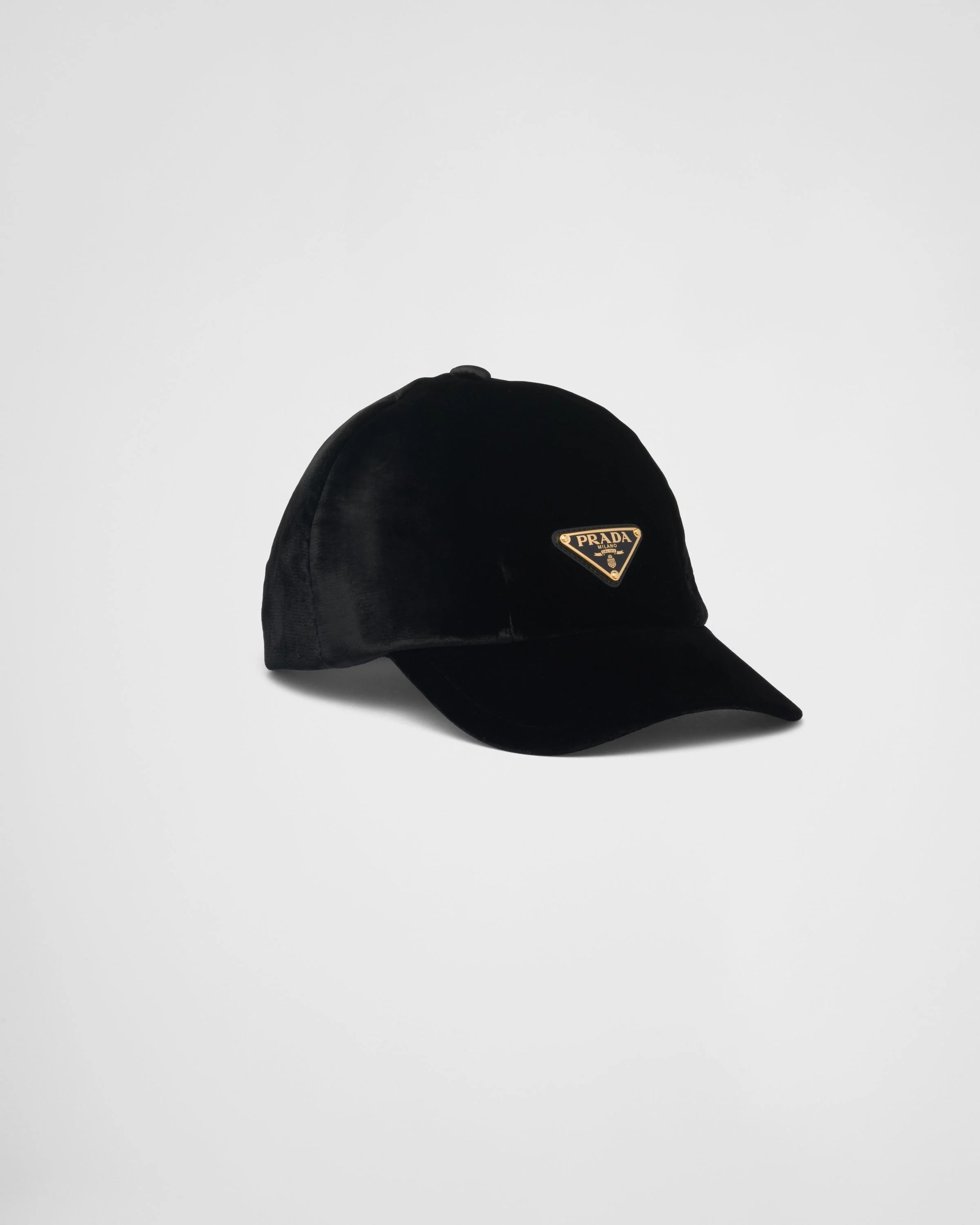 triangle-logo velvet baseball cap