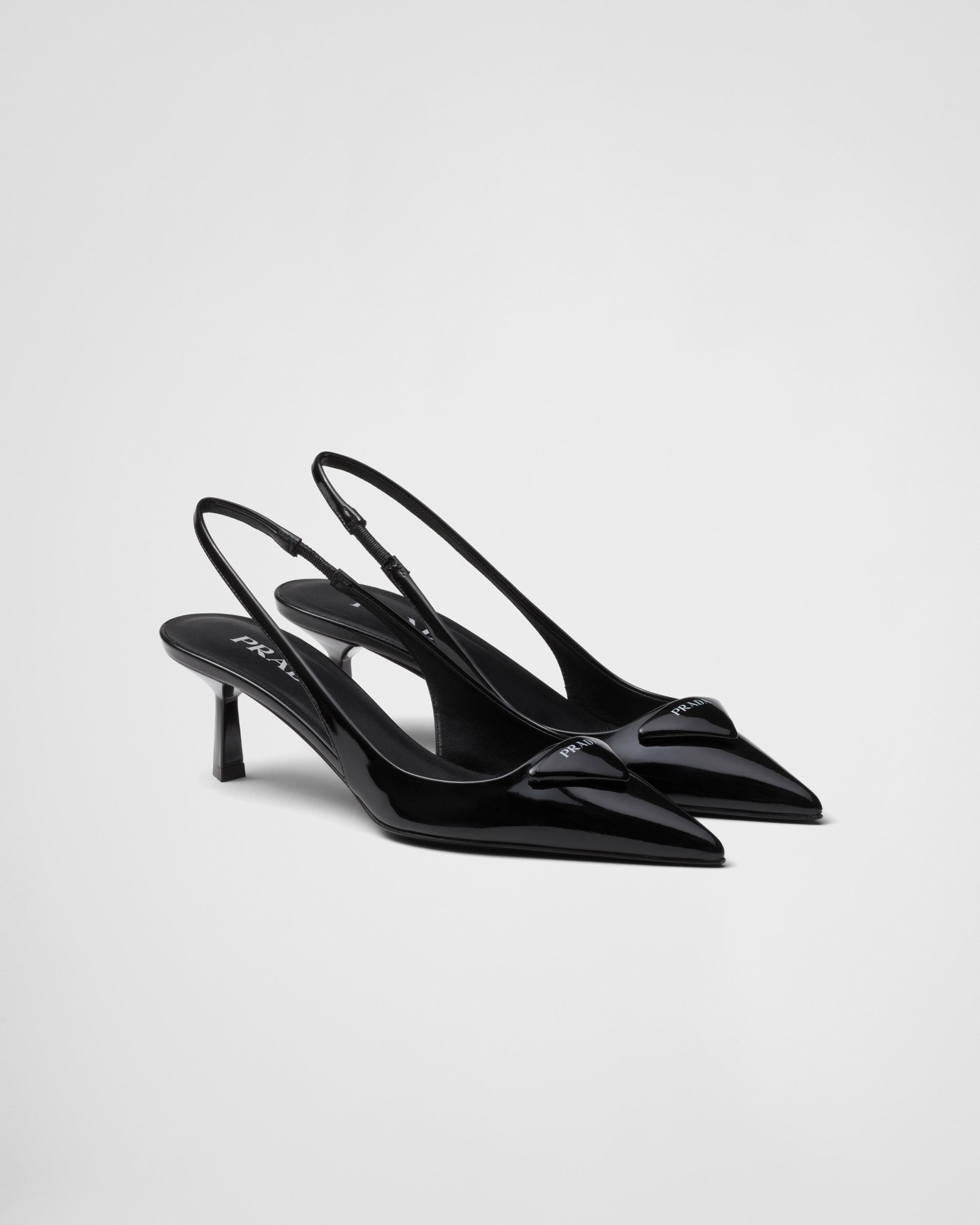 55mm patent-leather slingback pumps