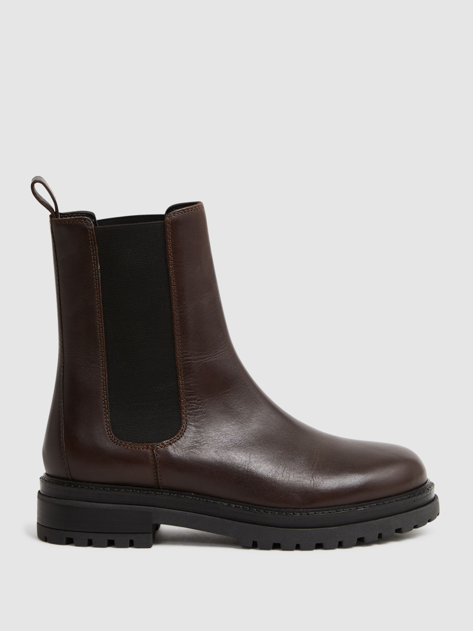 Leather Chelsea Boots in Chocolate