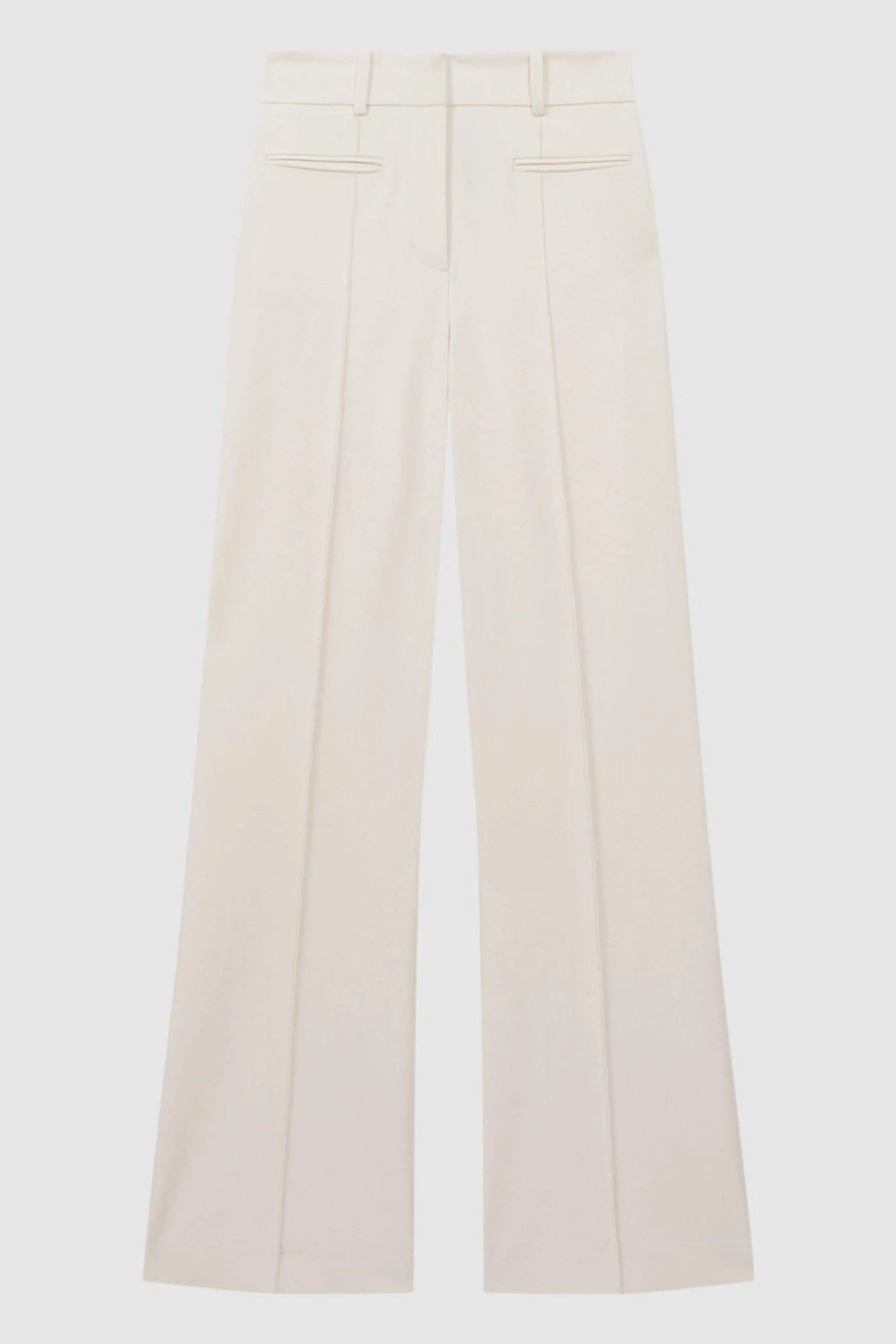 High Rise Flared Trousers in Cream