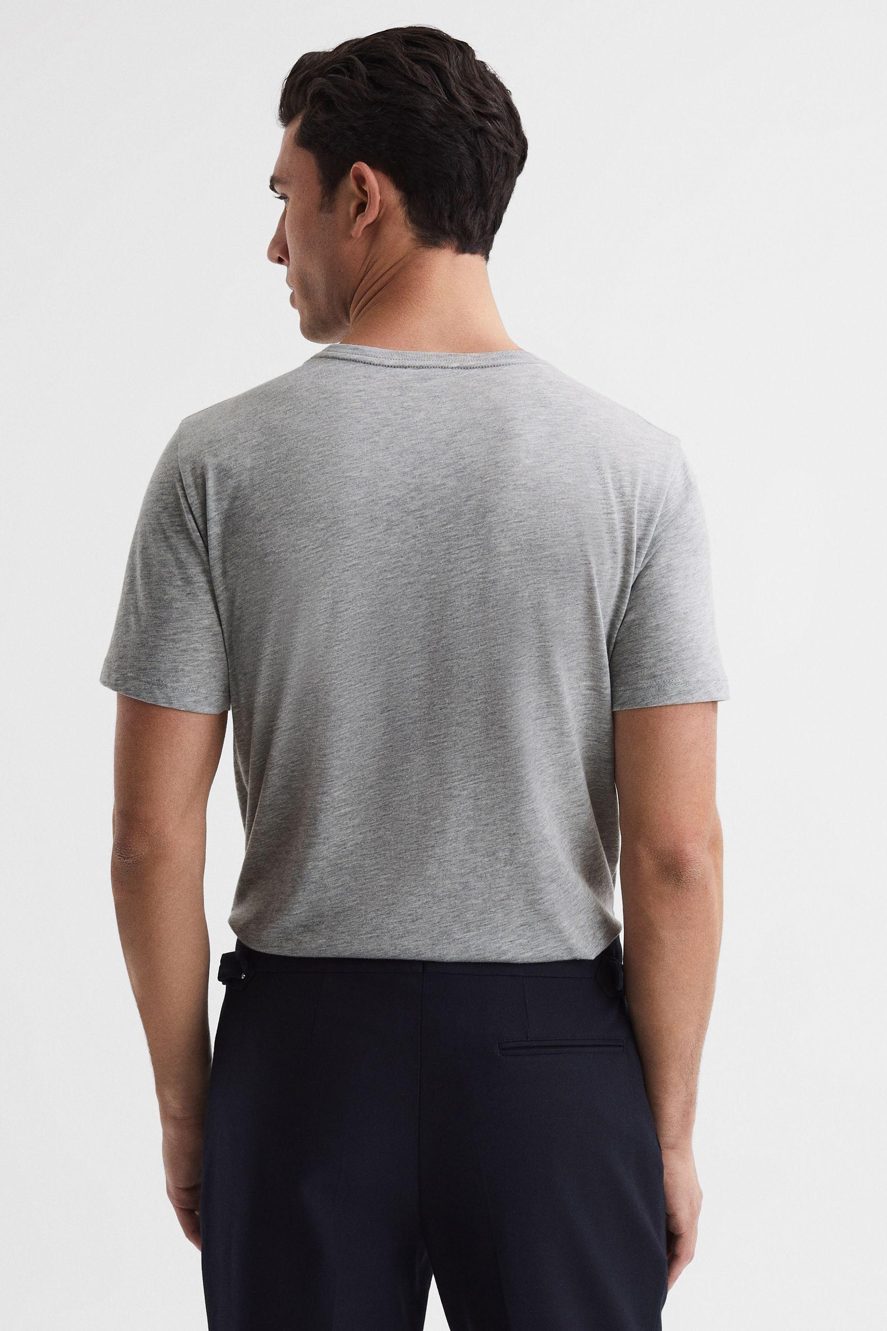 Crew Neck T-Shirt in Grey Marl