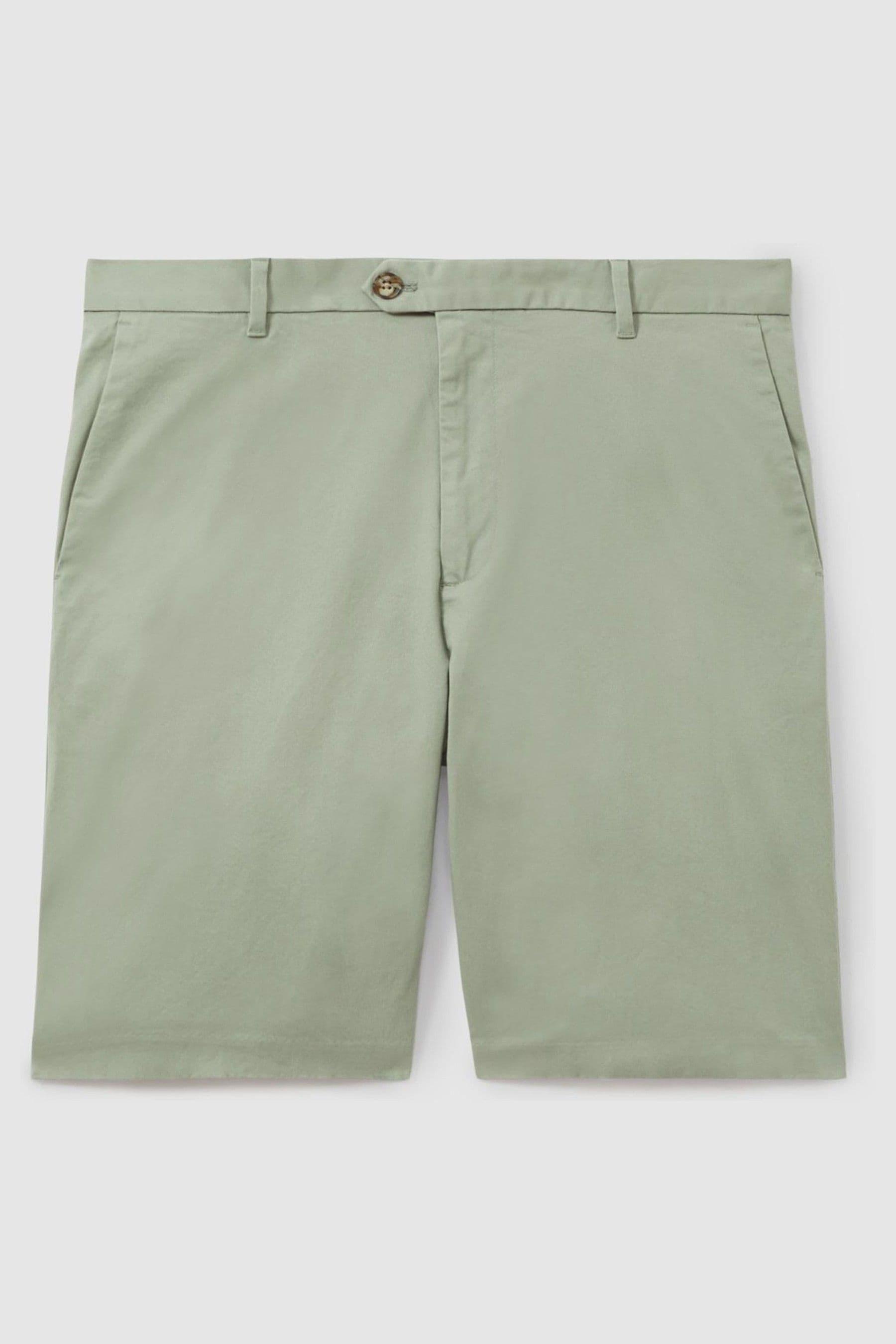 Modern Fit Cotton Blend Chino Shorts in Pistachio