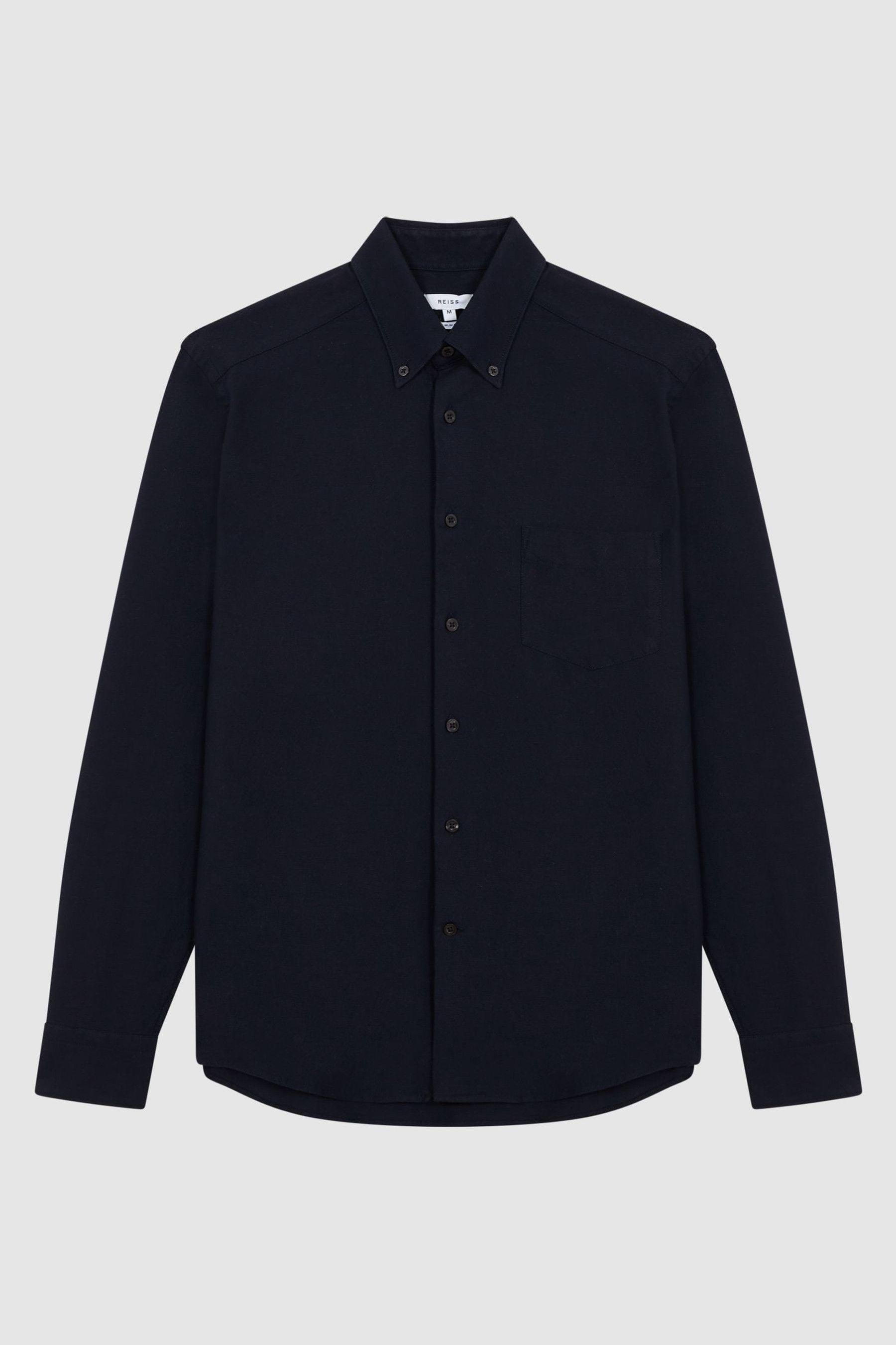 Slim Fit Cotton Oxford Shirt in Navy