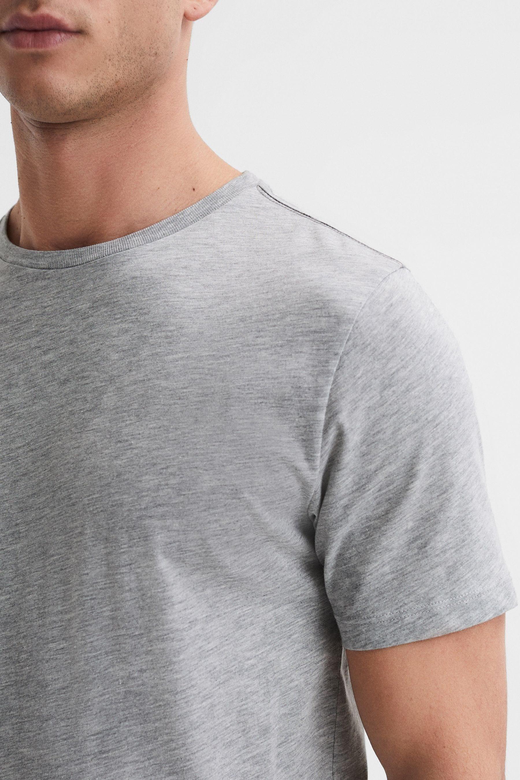 Crew Neck T-Shirt in Grey Marl