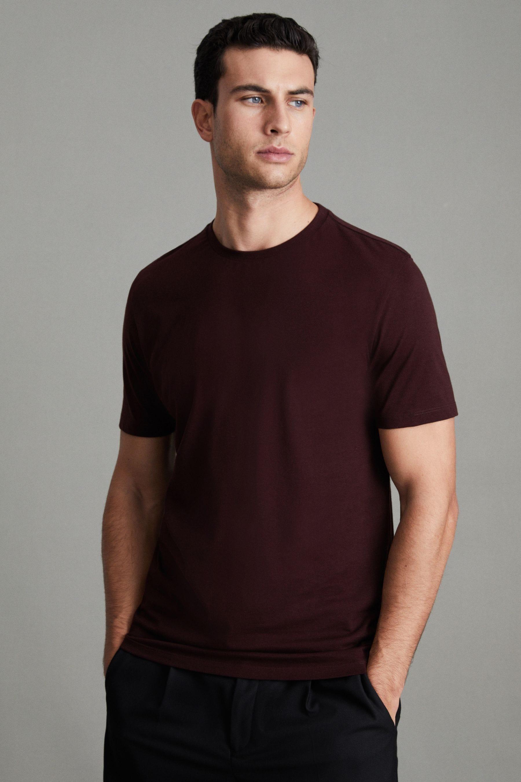 Crew Neck T-Shirt in Bordeaux