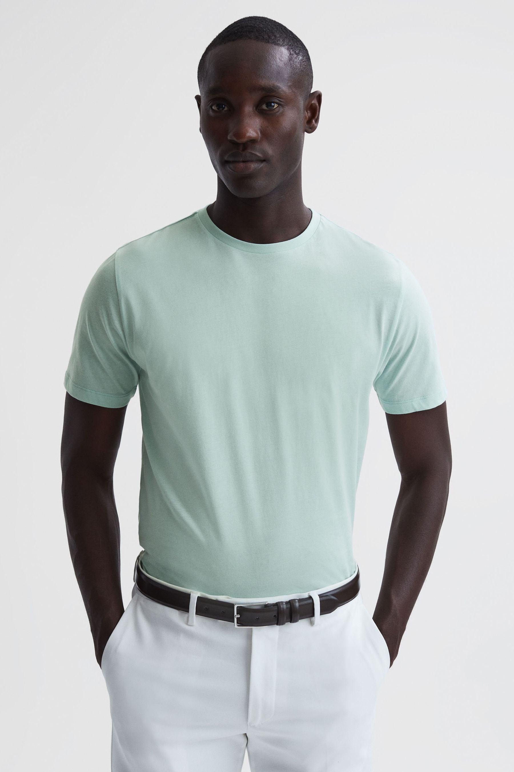 Cotton Crew Neck T-Shirt in Mint