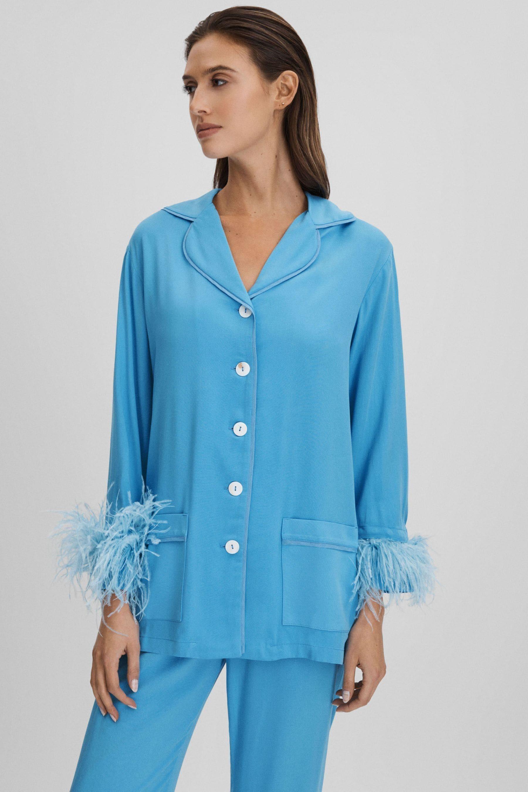 Sleeper Detachable Feather Pyjama Set in Blue