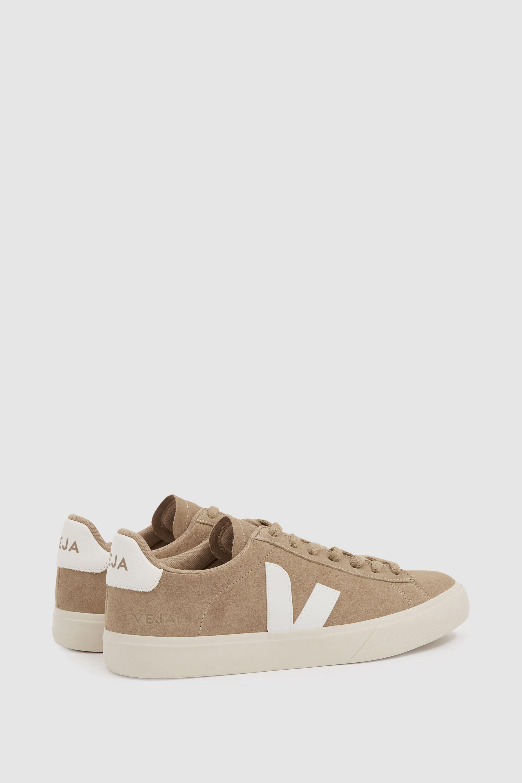 Veja Leather Suede Logo Trainers in Dune Cream