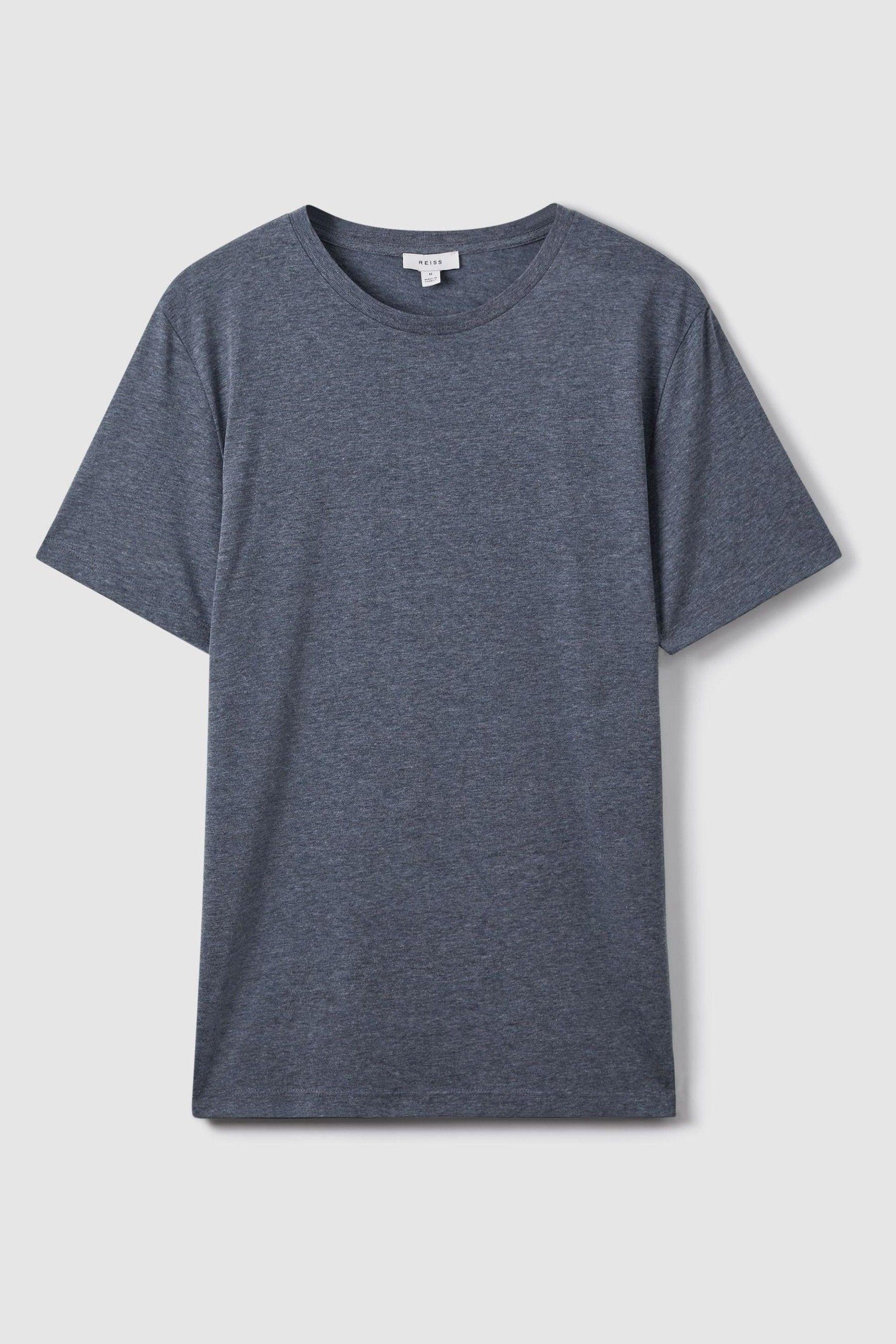 Crew Neck T-Shirt in Airforce Blue Melange