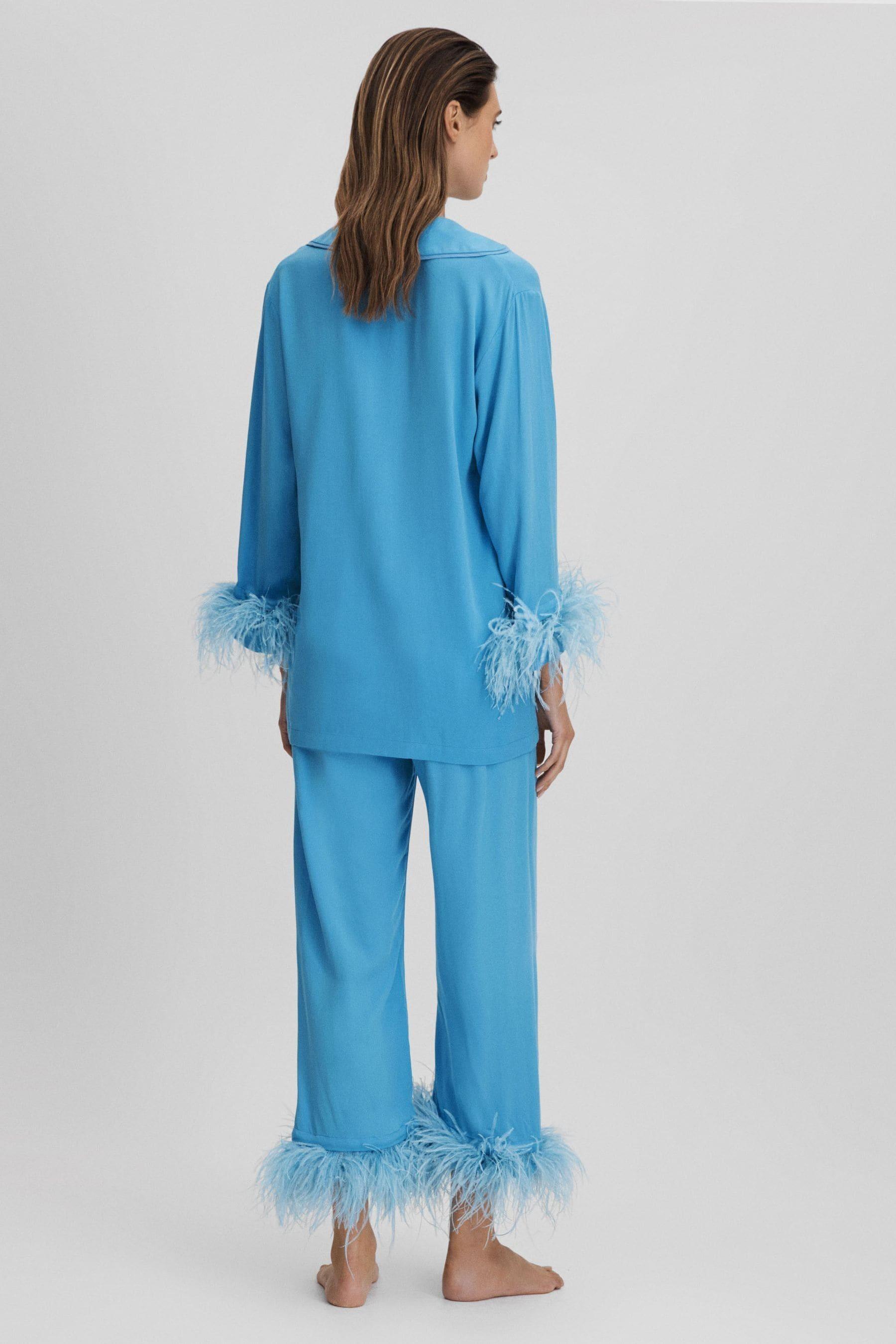 Sleeper Detachable Feather Pyjama Set in Blue