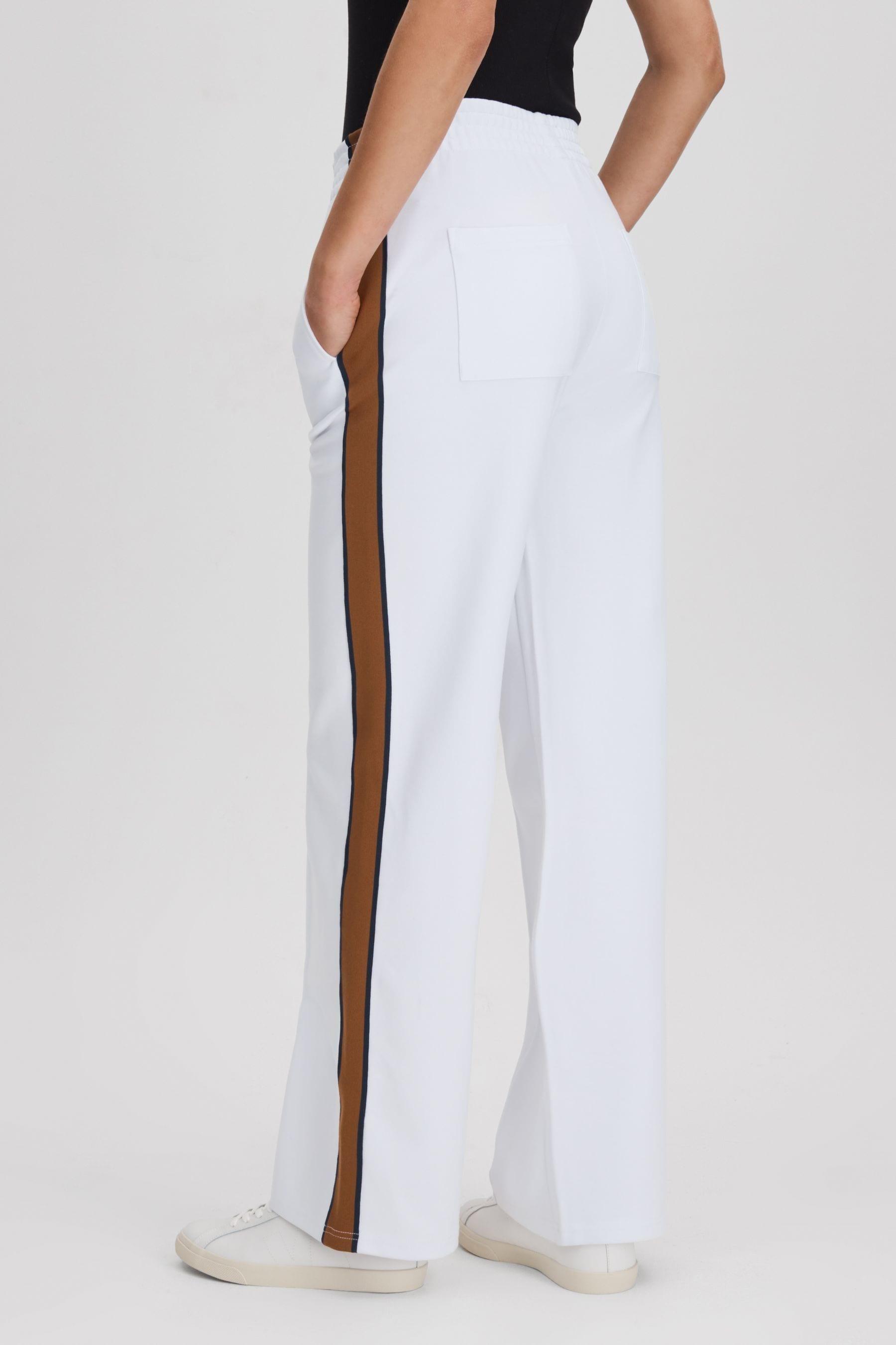 The Upside Elasticated Waist Side Stripe Joggers in White