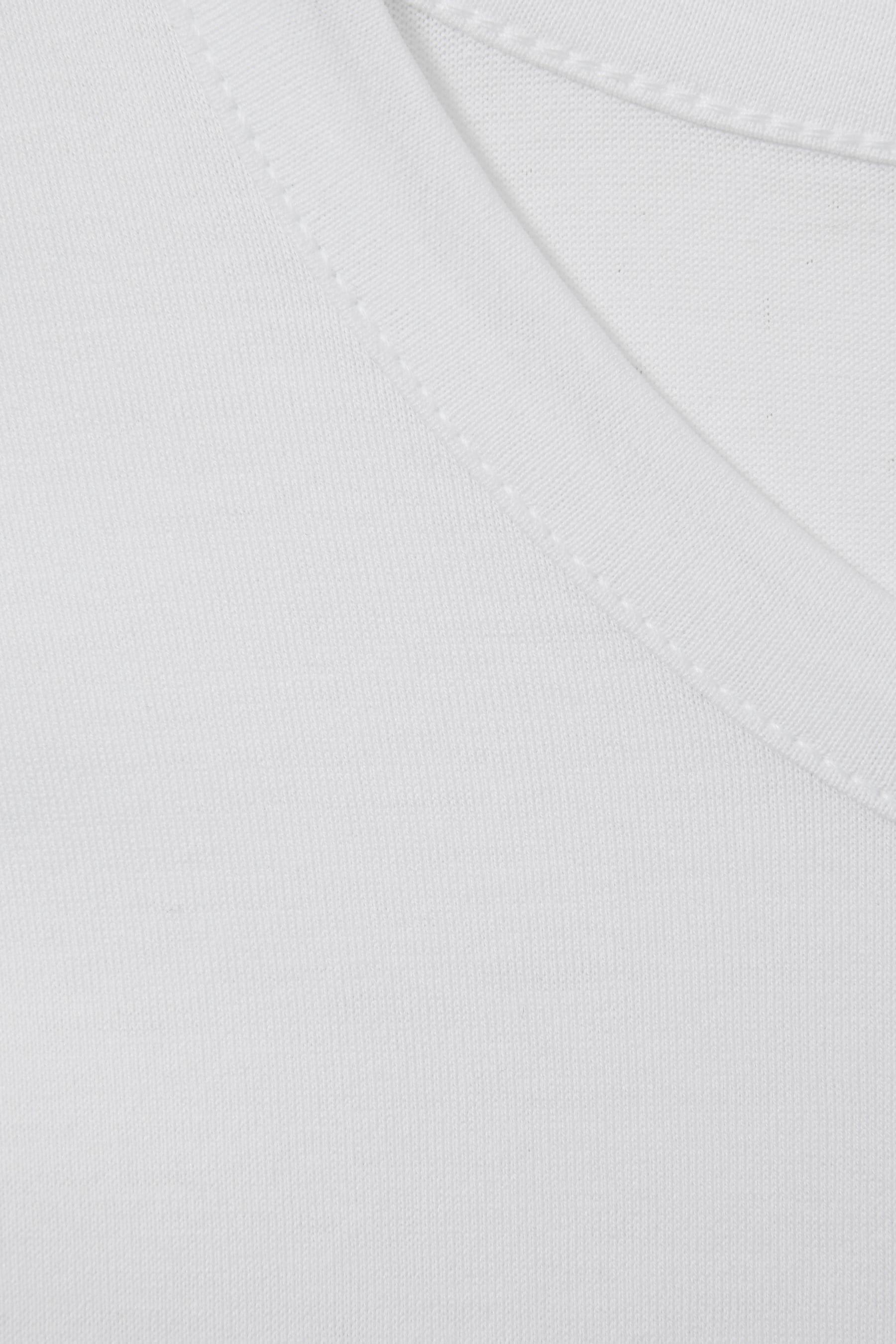 Mercerised Cotton Crew Neck T-Shirt in White