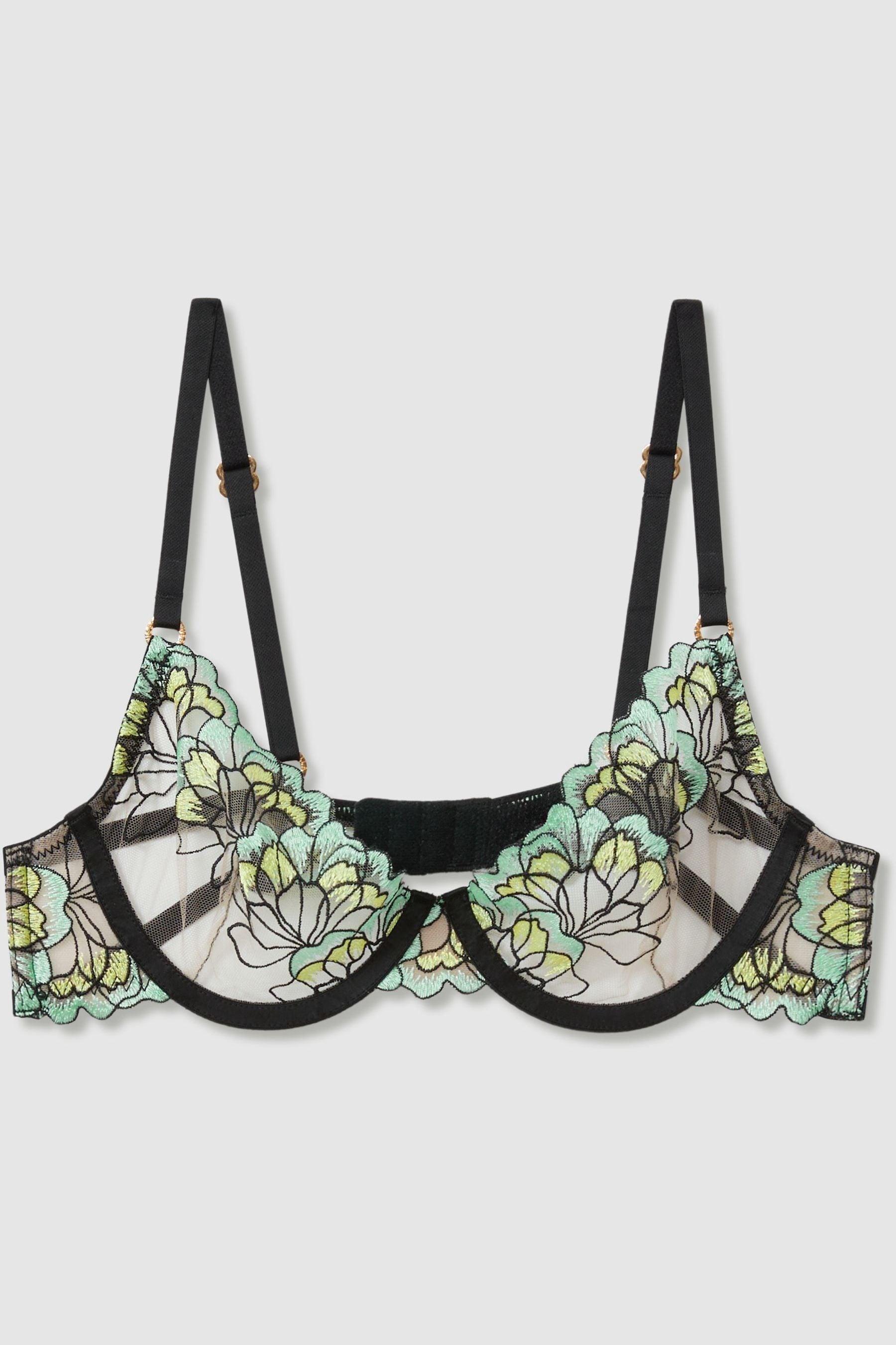 Bluebella Mint/Black Sheer Mesh Underwired Bra