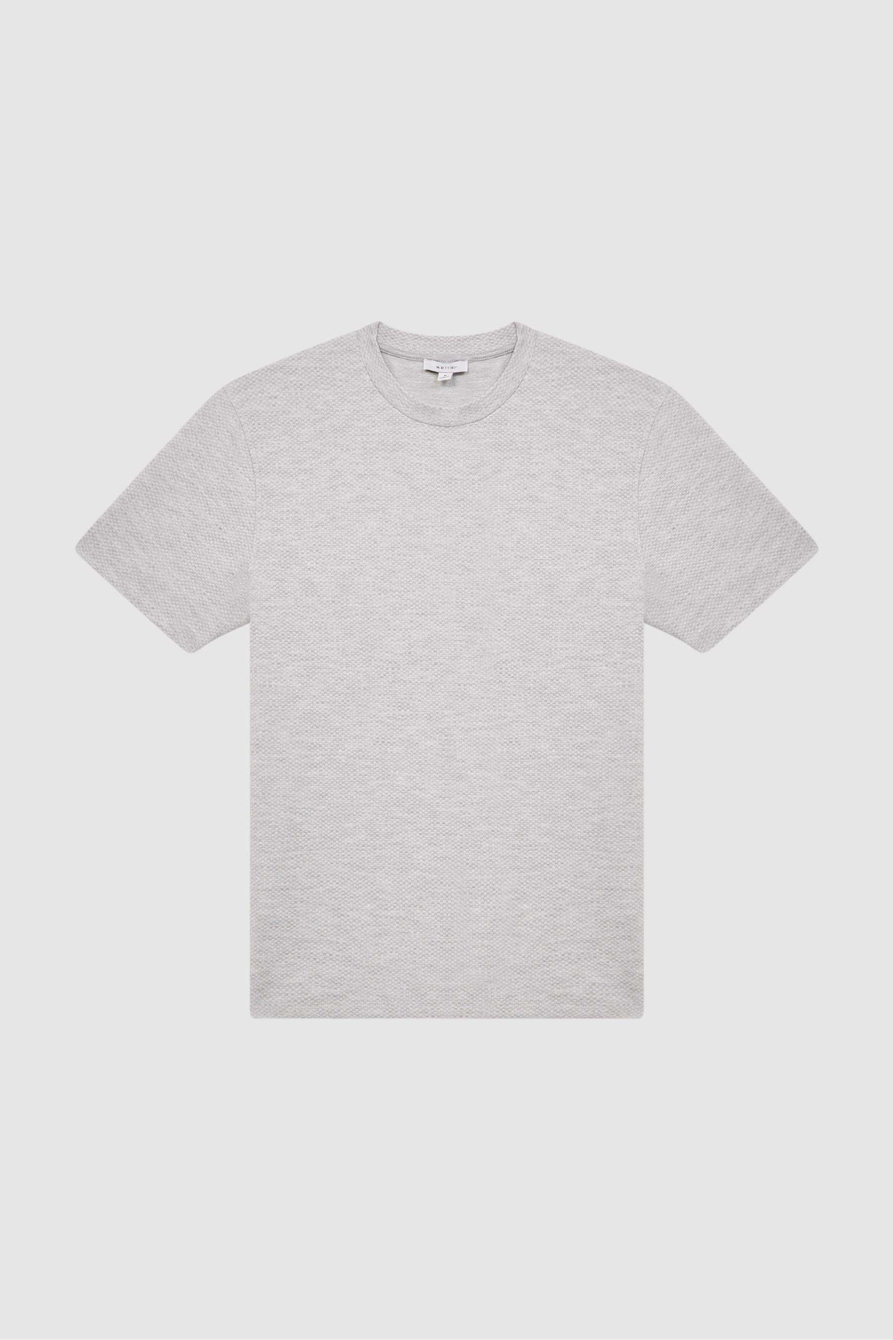 Slim Fit Honeycomb T-Shirt in Grey Melange