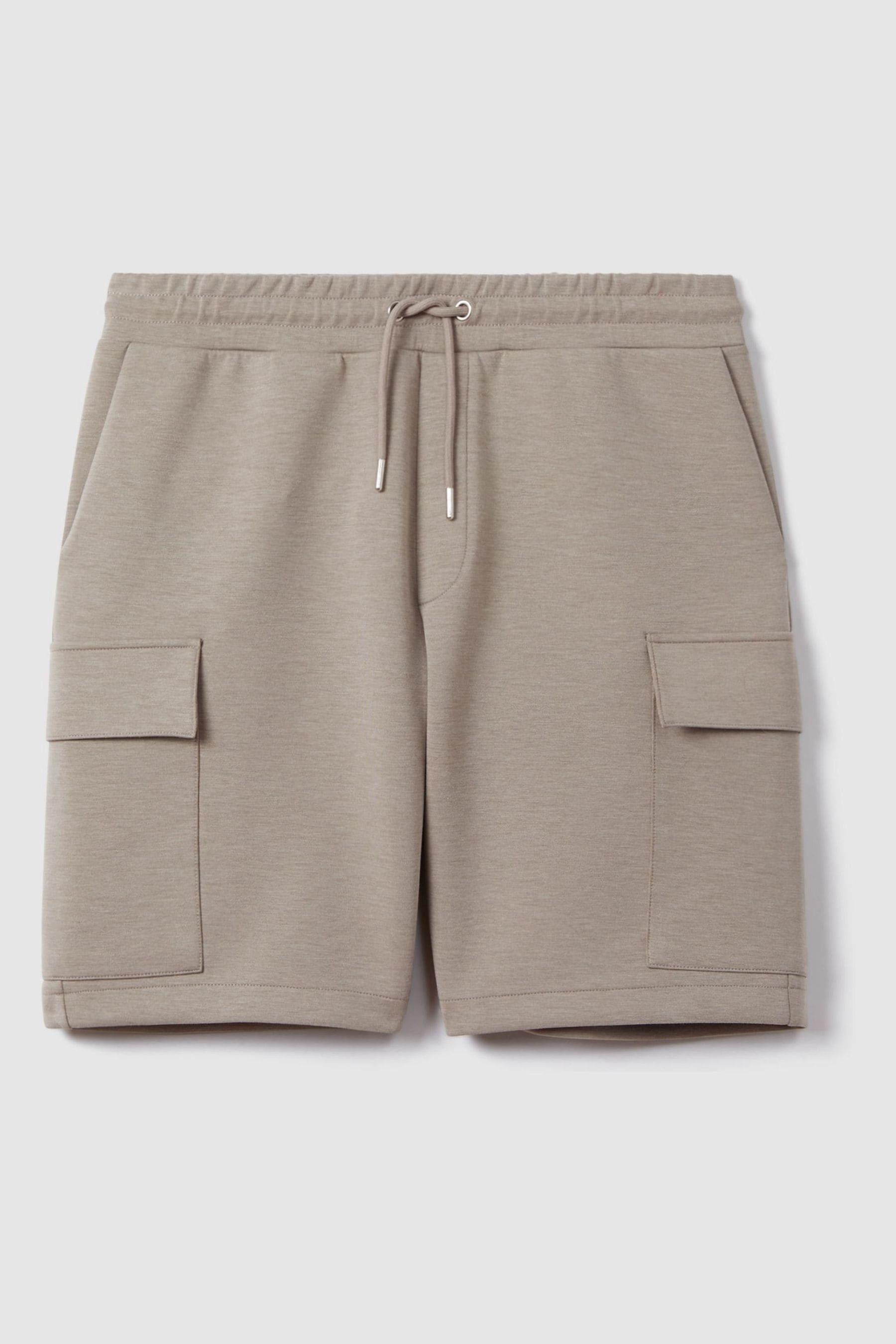 Interlock Jersey Drawstring Shorts in Taupe