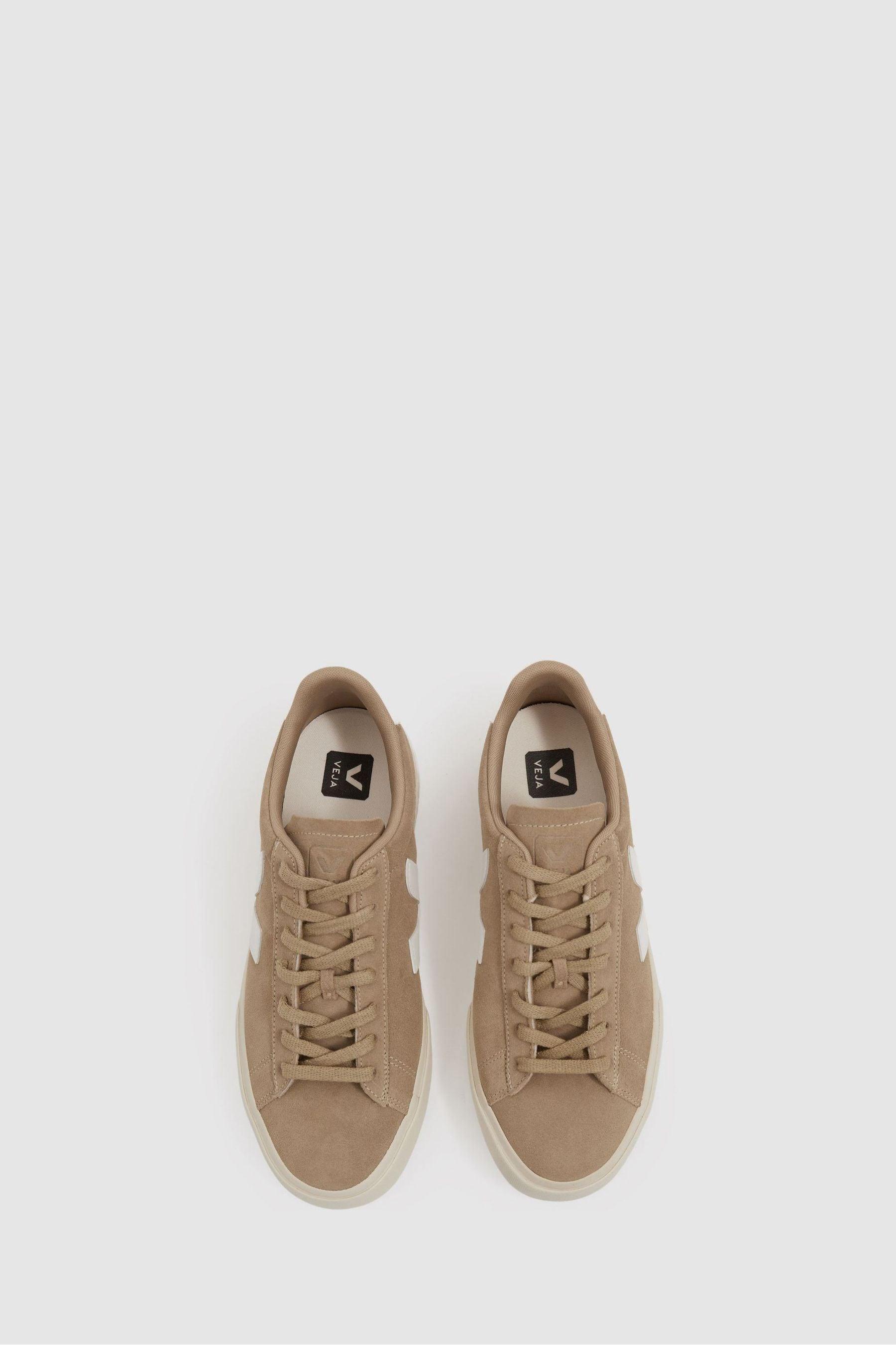 Veja Leather Suede Logo Trainers in Dune Cream