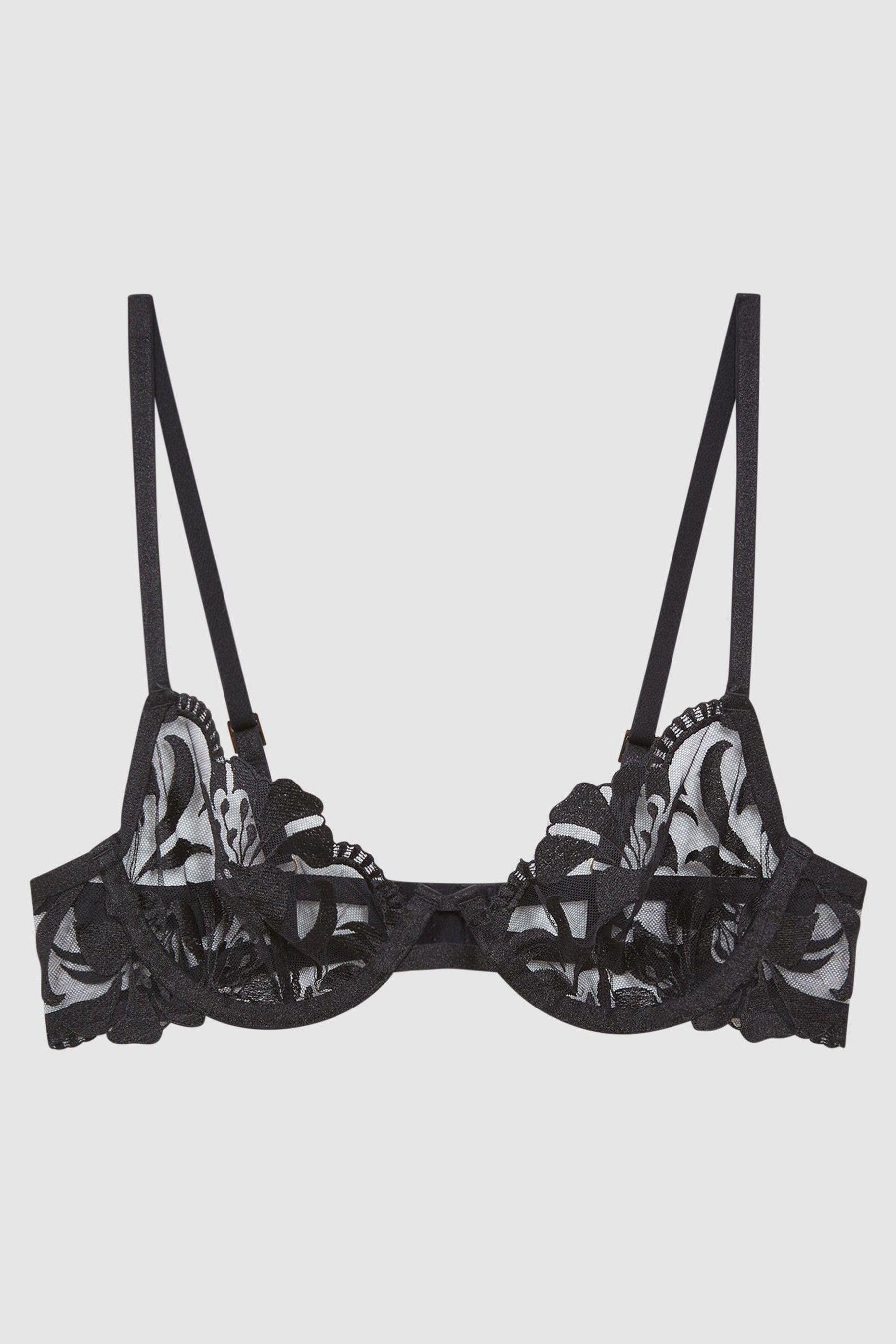 Bluebella Mesh Embroidered Bra in Black