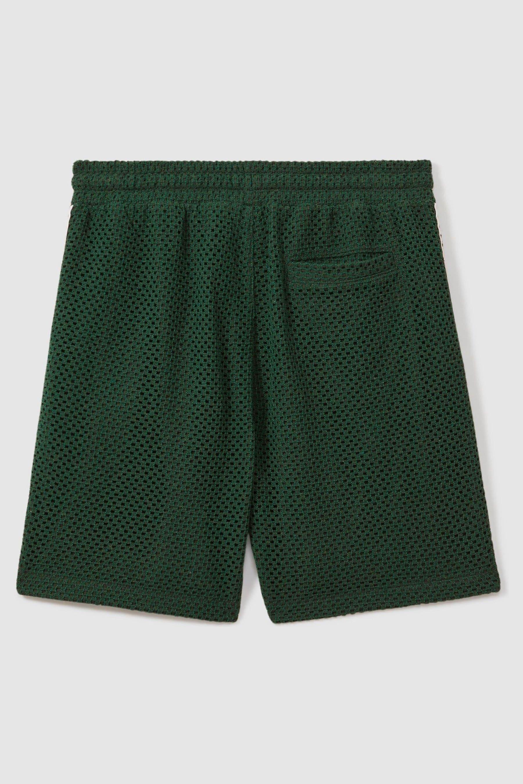 Palmo Dark Green Ché Crochet Contrast Trim Drawstring Shorts