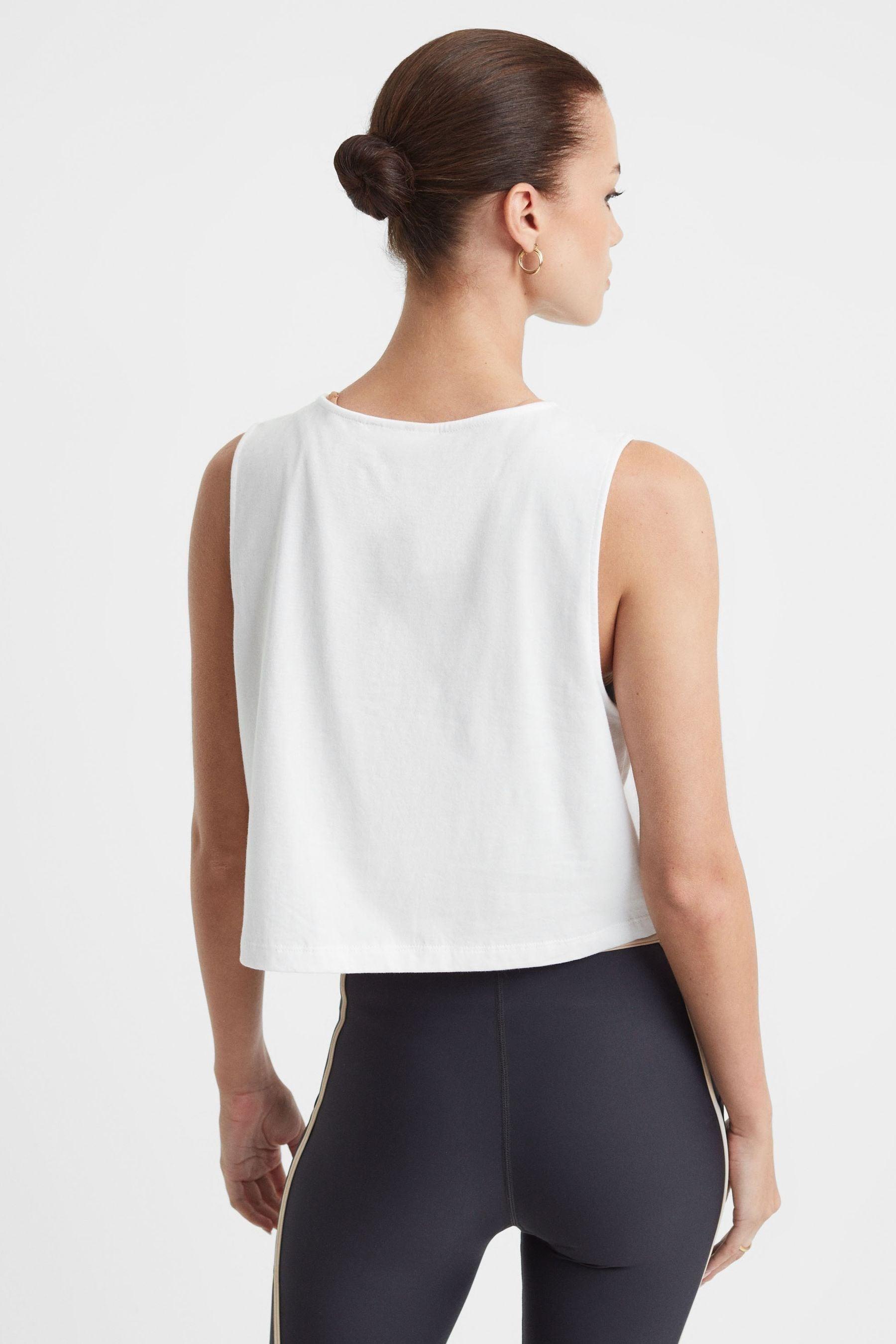 The Upside Sleeveless Crew Neck Cropped Vest in White