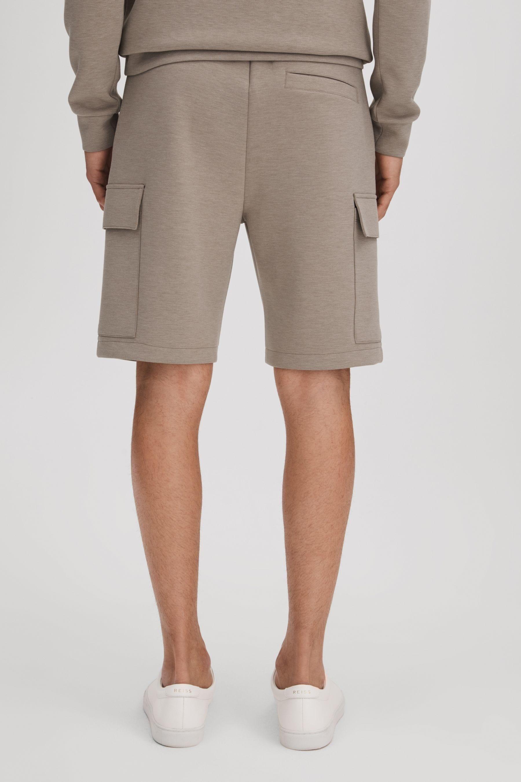 Interlock Jersey Drawstring Shorts in Taupe