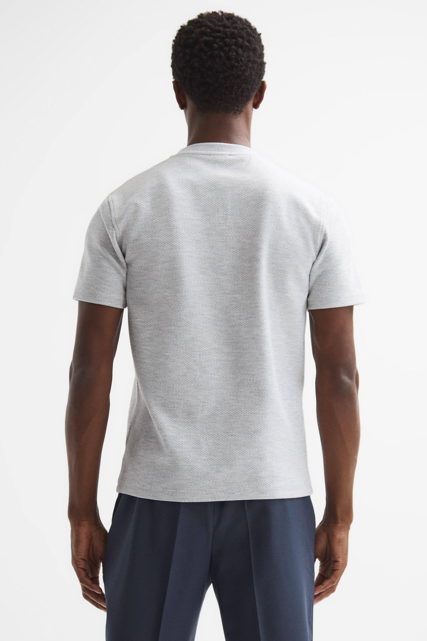 Slim Fit Honeycomb T-Shirt in Grey Melange