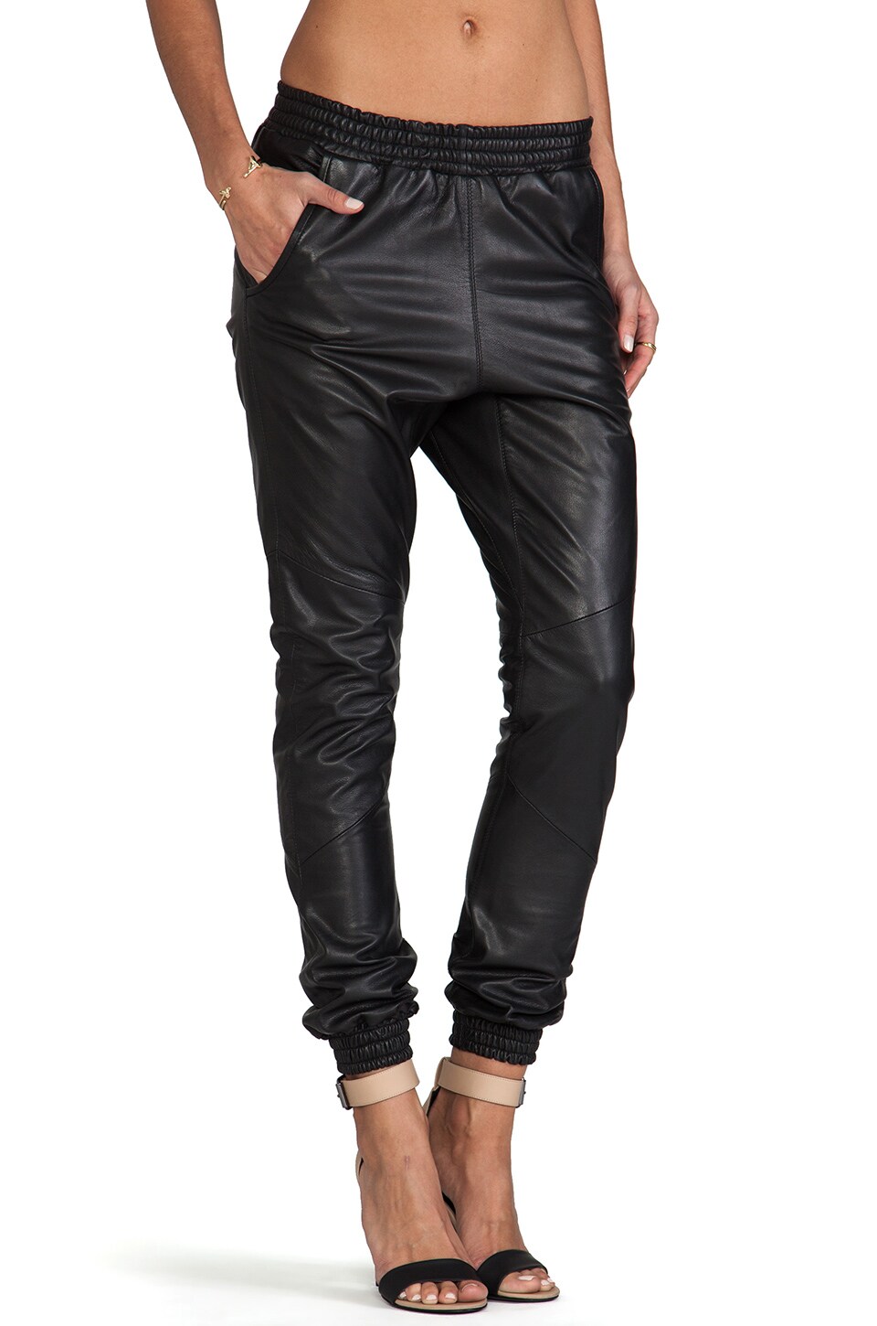 Leather Drop Rise Trackies