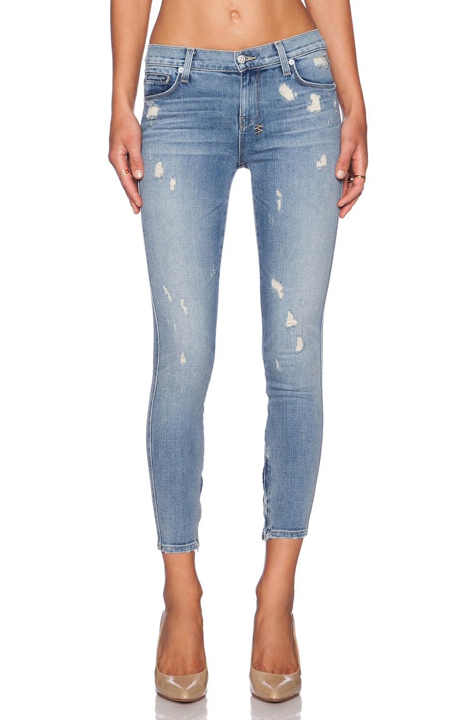 JEANS CROPPED SPRAY ON