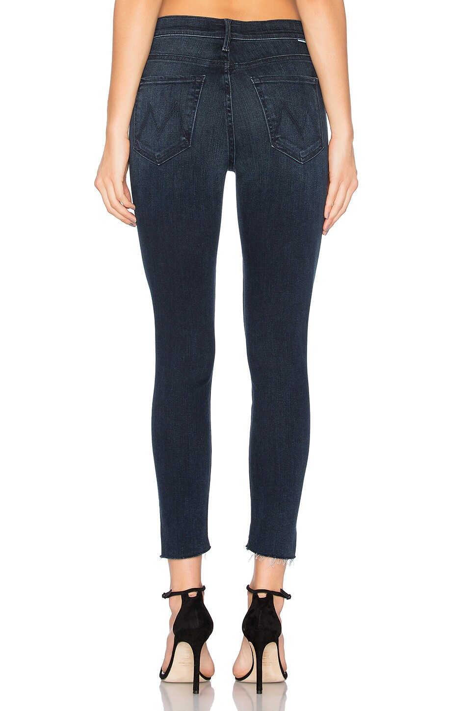 THE STUNNER Zip-crotch ankle-length jeans with staggered frayed cuffs