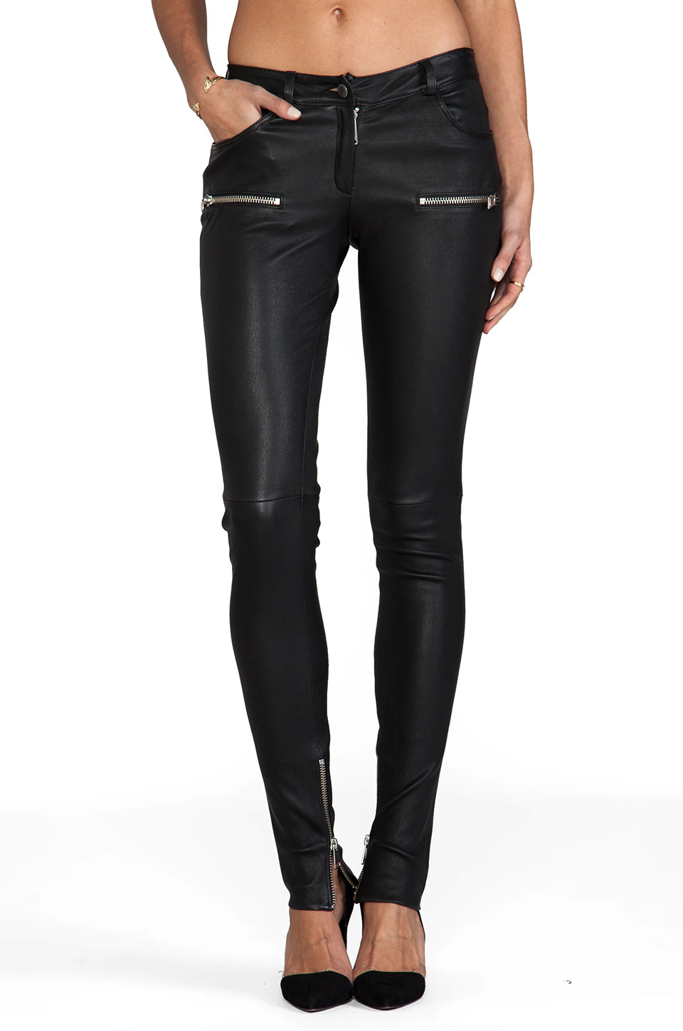 skinny leather trousers