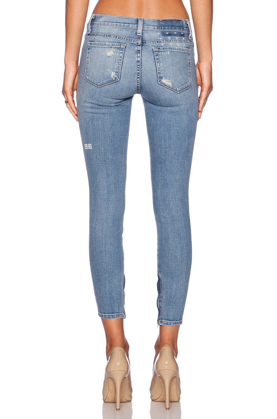 JEANS CROPPED SPRAY ON