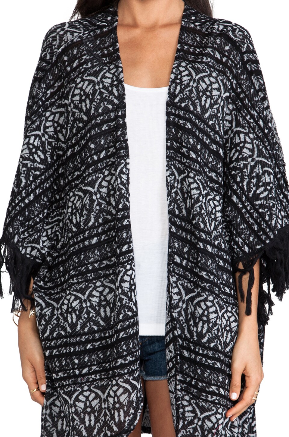 patterned kimono cardigan