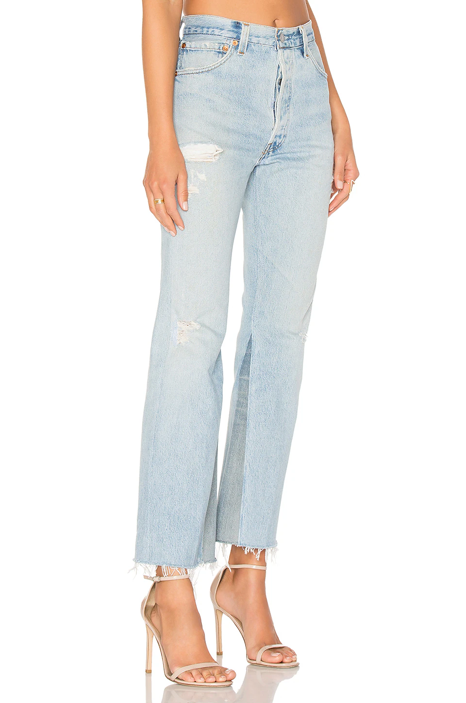 THE LEANDRA high-crotch denim flared pants