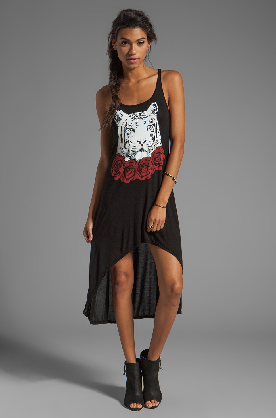 Daria Red Rose Tiger Tank Dress