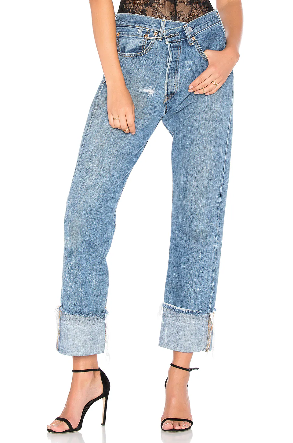 vintage safety pin jeans