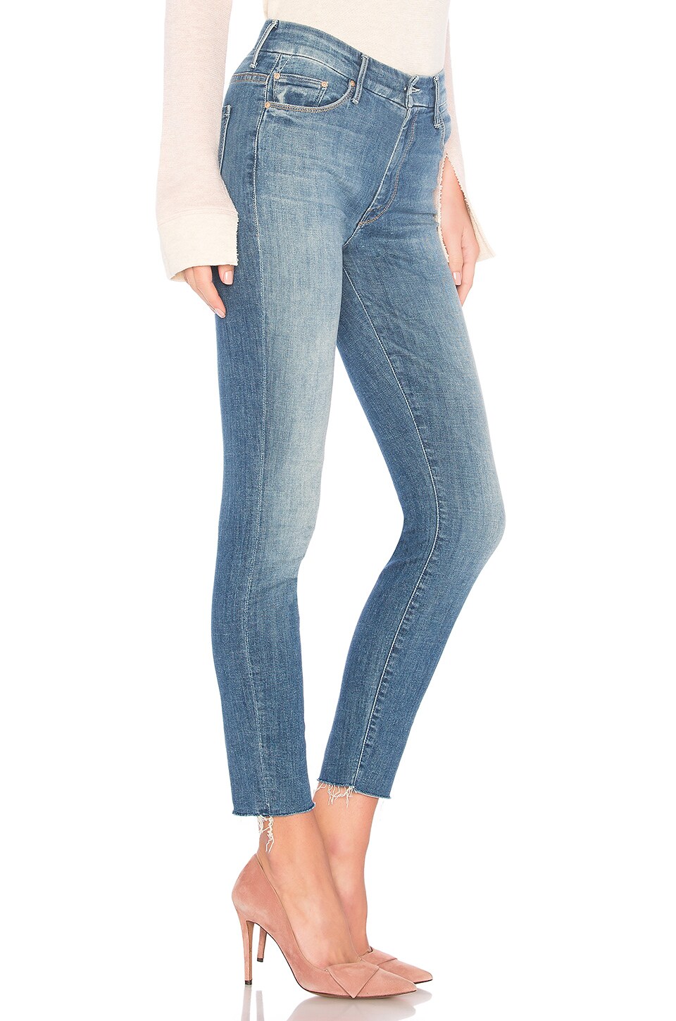 HIGH WAISTED LOOKER ANKLE FRAY skinny jeans