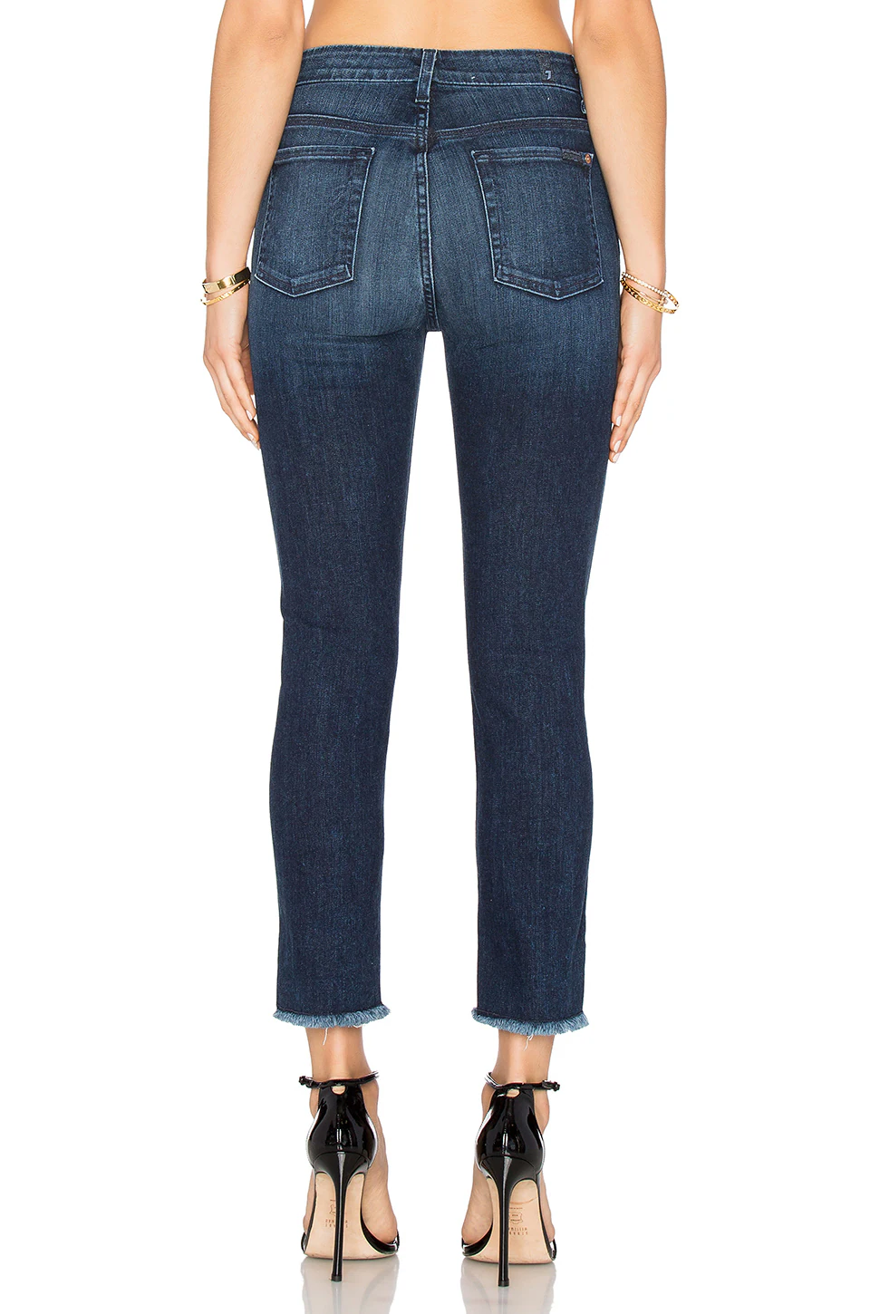 high waist ankle straight jeans