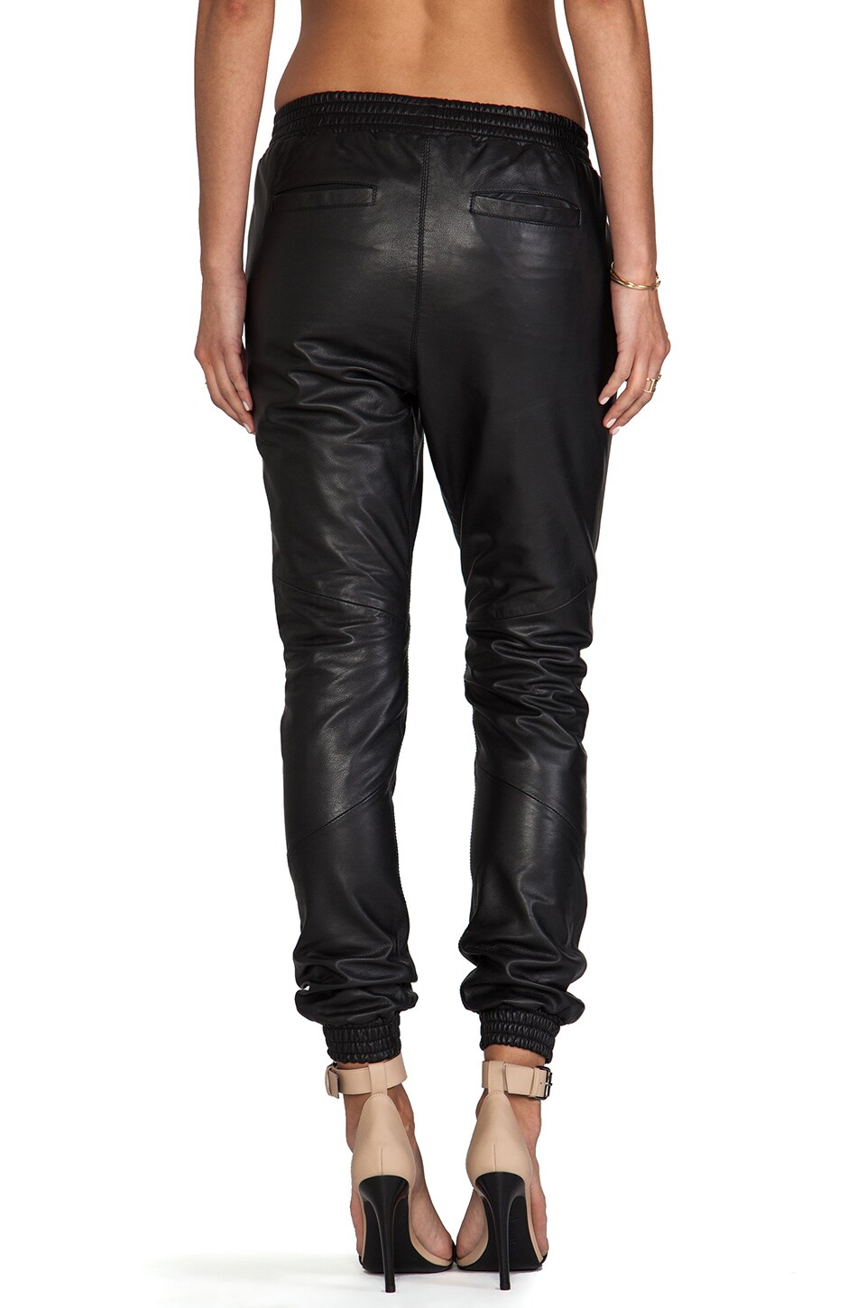 Leather Drop Rise Trackies