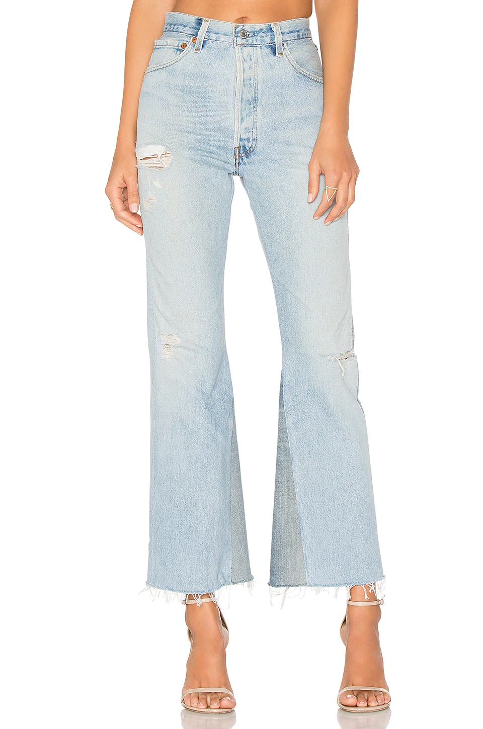 THE LEANDRA high-crotch denim flared pants