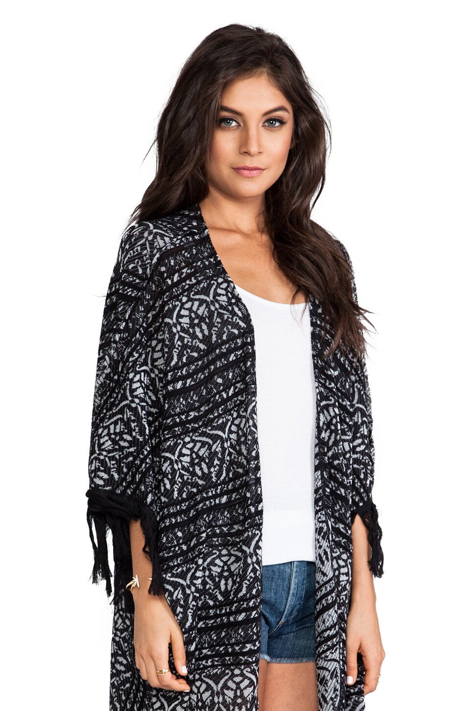 patterned kimono cardigan